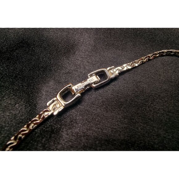 Vintage Swarovski Crystal Necklace Silver-Tone Elegant Chain With Rhinestone Acc - Picture 6 of 6
